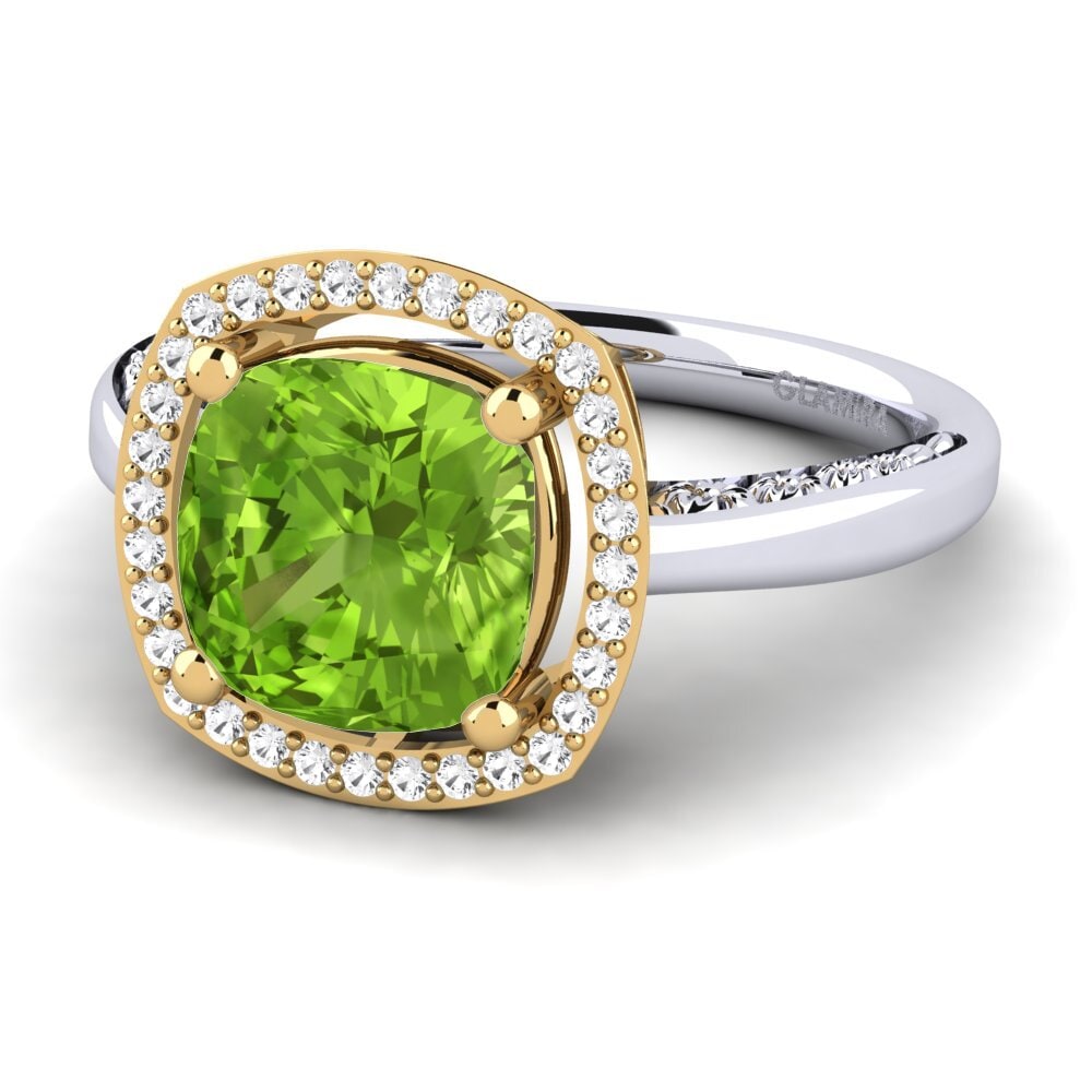 14k Oro Blanco / Amarillo Anillo de compromiso Marciane