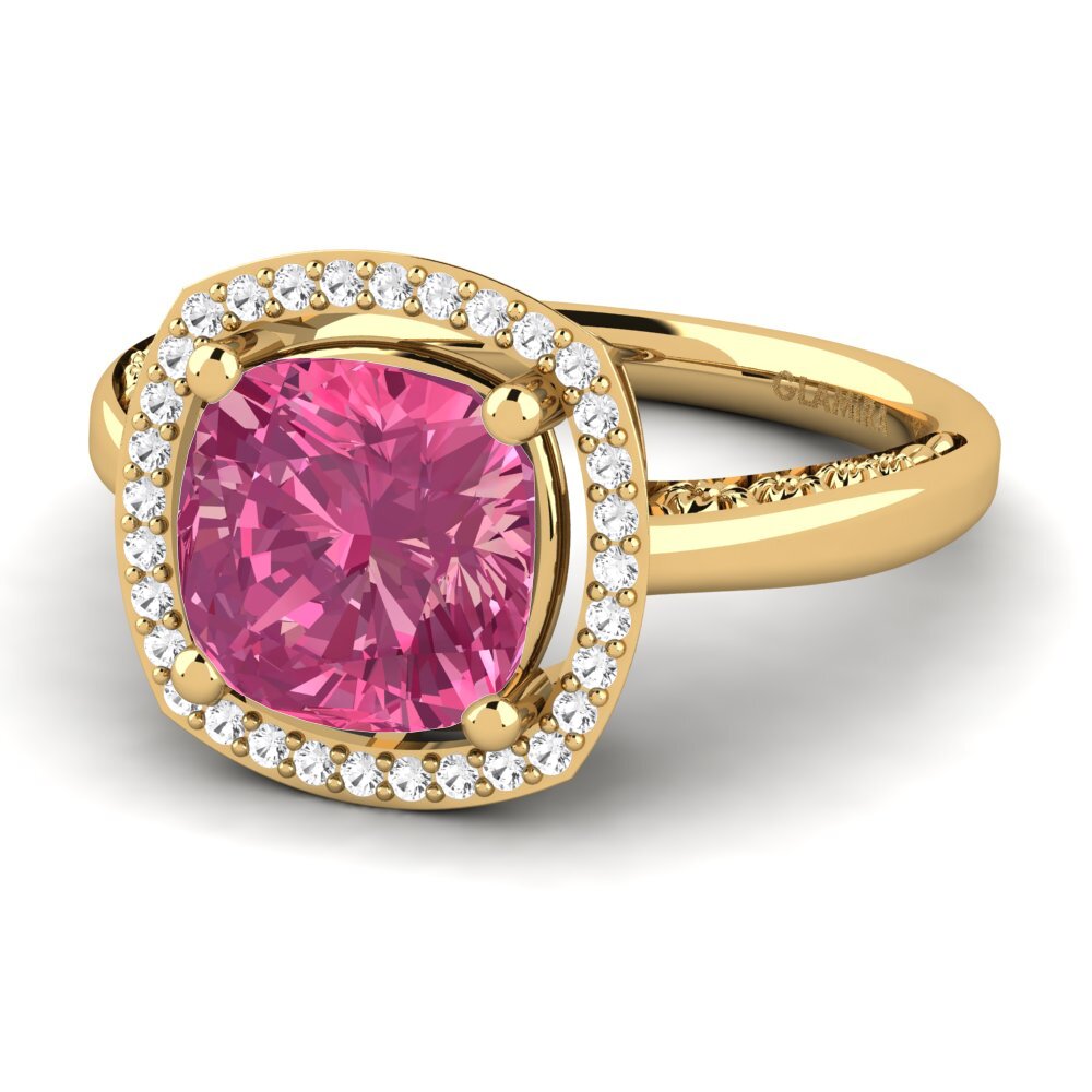 14k Oro Amarillo Anillo de compromiso Marciane
