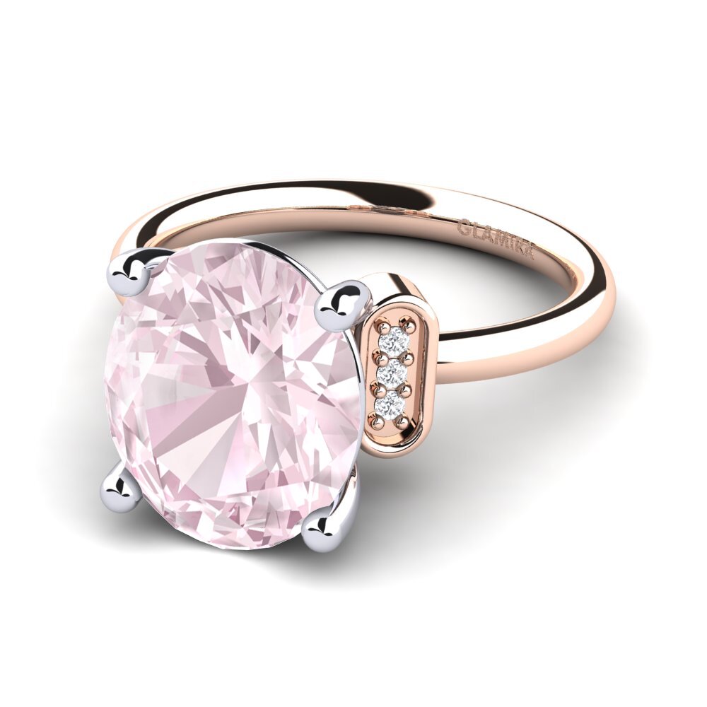 14ct Rose & White Gold Kunzite Ring Marcisha