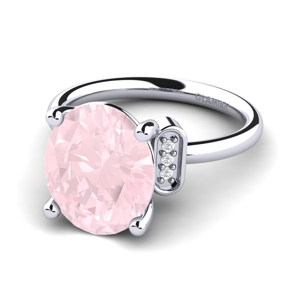 Or Blanc 9k Quartz Rose Bague Marcisha