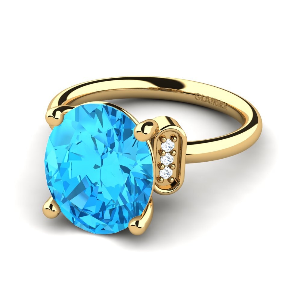 Ovalado Topacio azul Anillo Marcisha