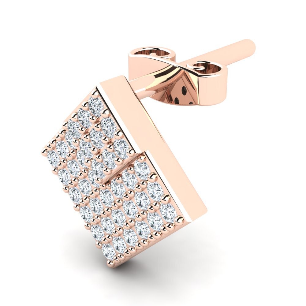14k Rose Gold Diamond Men's Earring Marcius