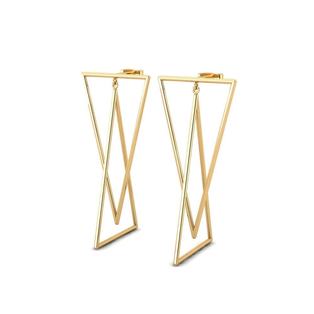 9k Oro Amarillo Pendientes Mardi