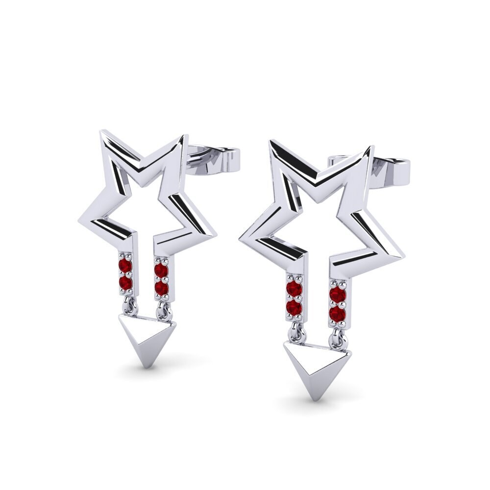Đá Zirconia Đỏ Bông tai nữ Mare