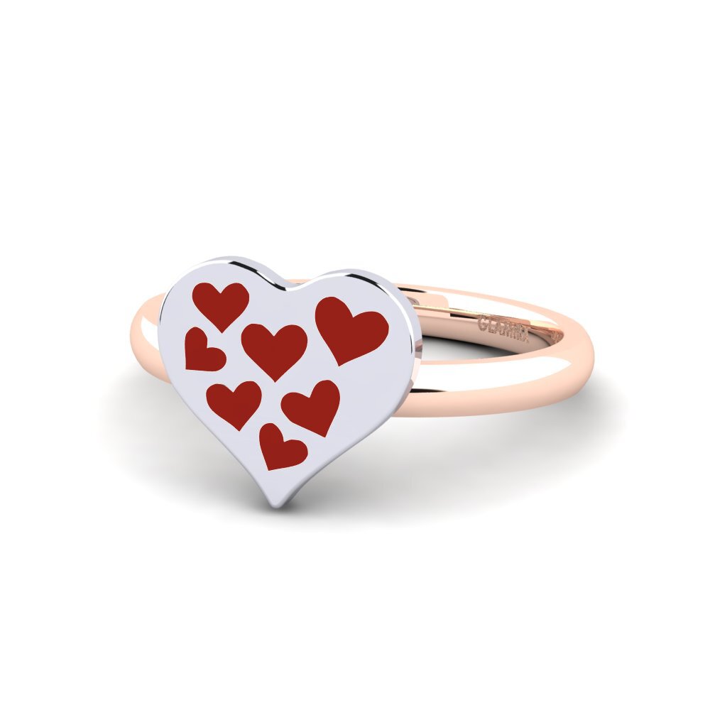 375 Rot & Weißgold Ring Margaretta