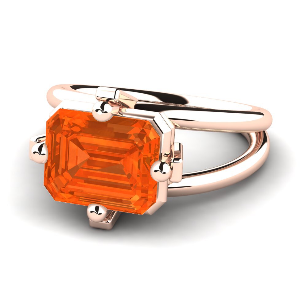 9k Rose Gold Fire-Opal Engagement Ring Margies