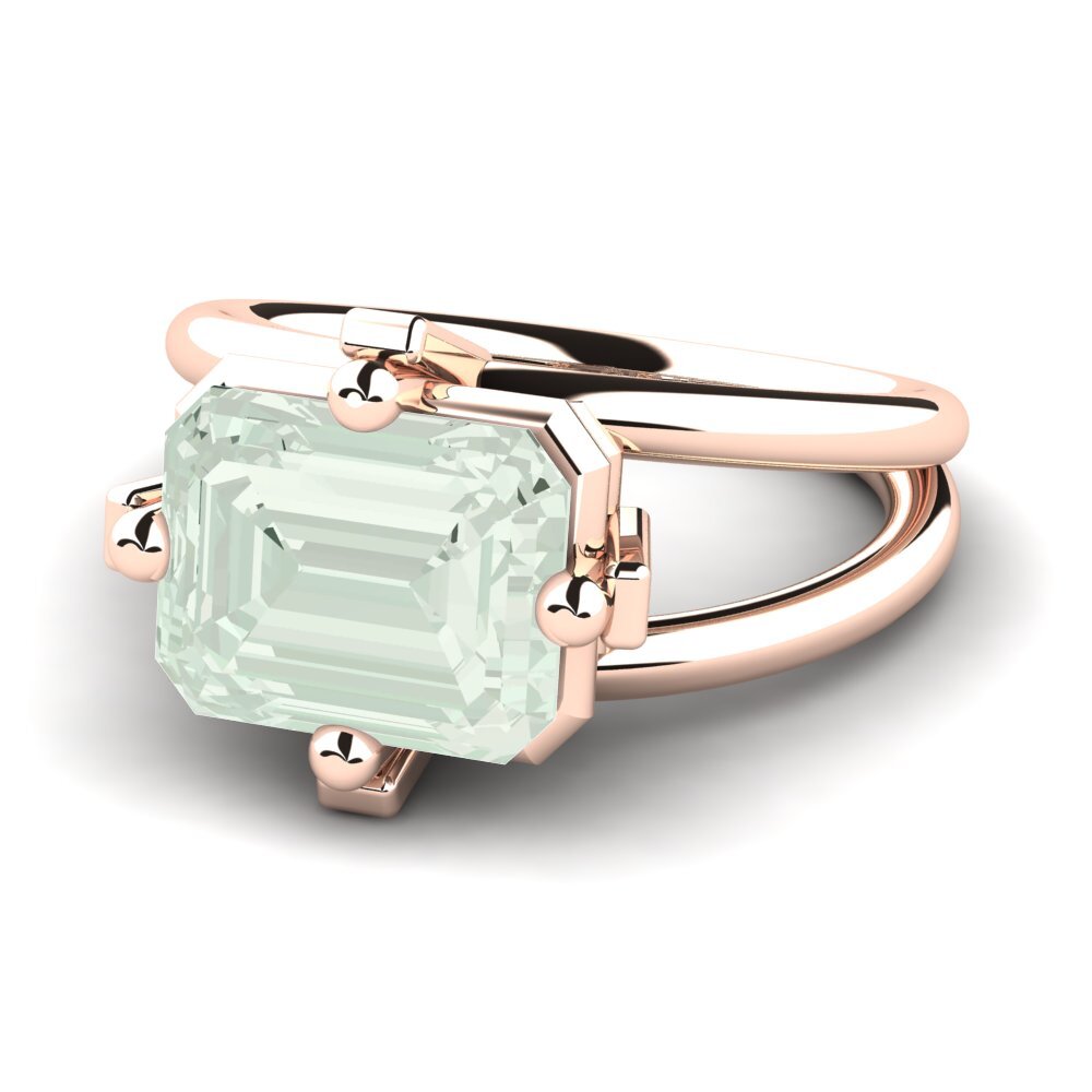 9k Rose Gold Green Amethyst Engagement Ring Margies