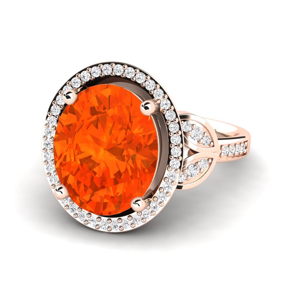 9k Rose Gold Fire-Opal Ring Margretha