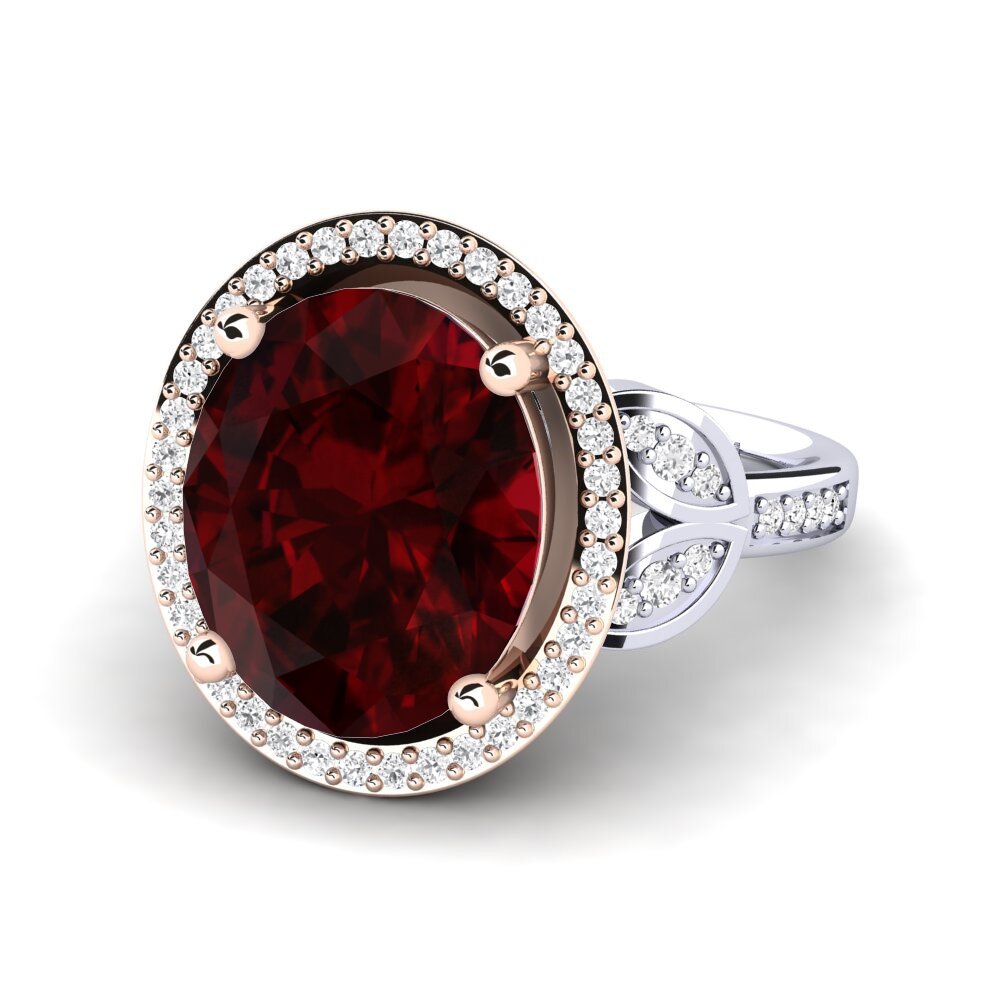 14k White & Rose Gold Garnet Ring Margretha