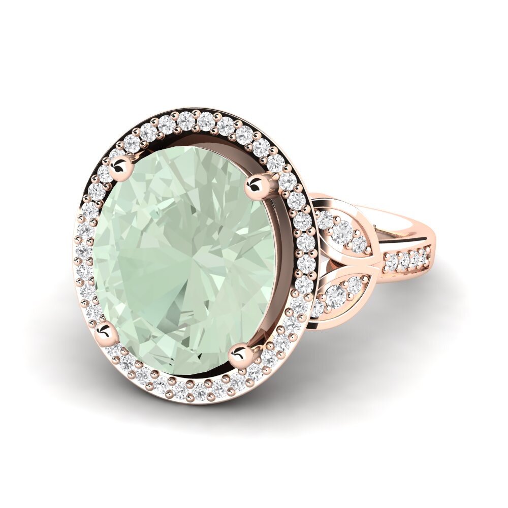 9k Rose Gold Green Amethyst Ring Margretha