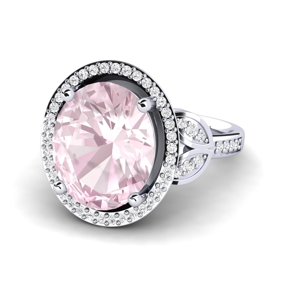 White Silver Kunzite Ring Margretha