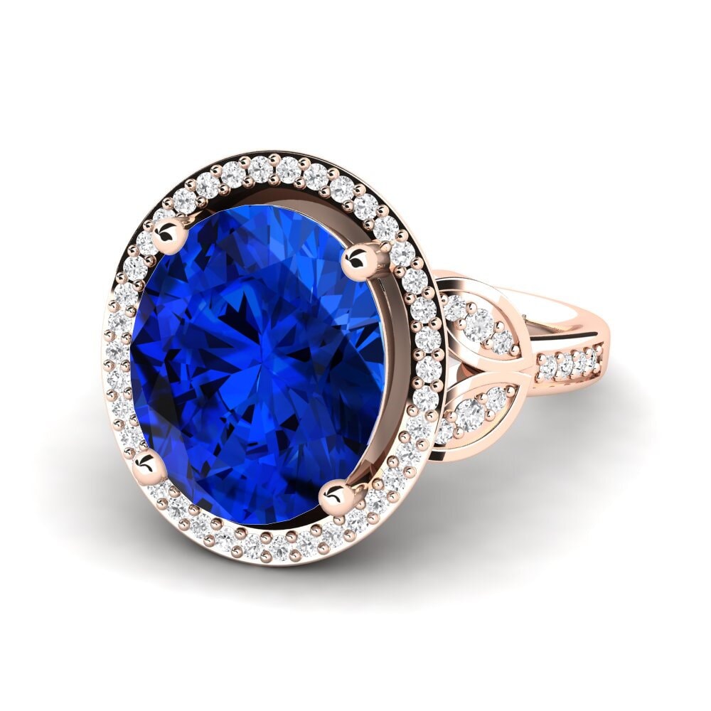 9k Rose Gold Sapphire (Lab Created) Ring Margretha