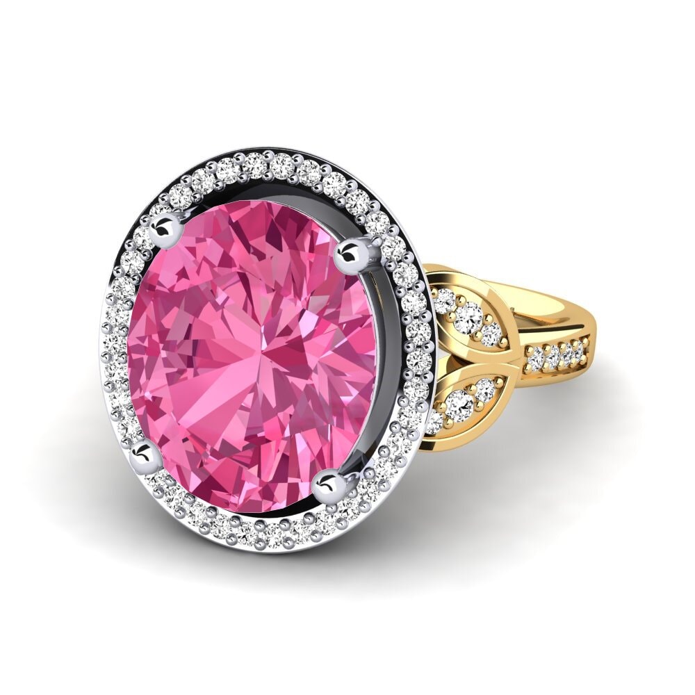 14ct Yellow / White Gold Pink Tourmaline Ring Margretha