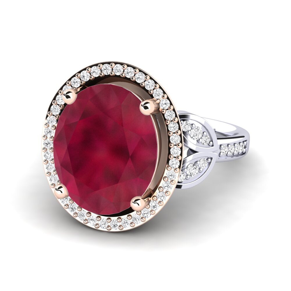 14k White & Rose Gold Ruby Ring Margretha