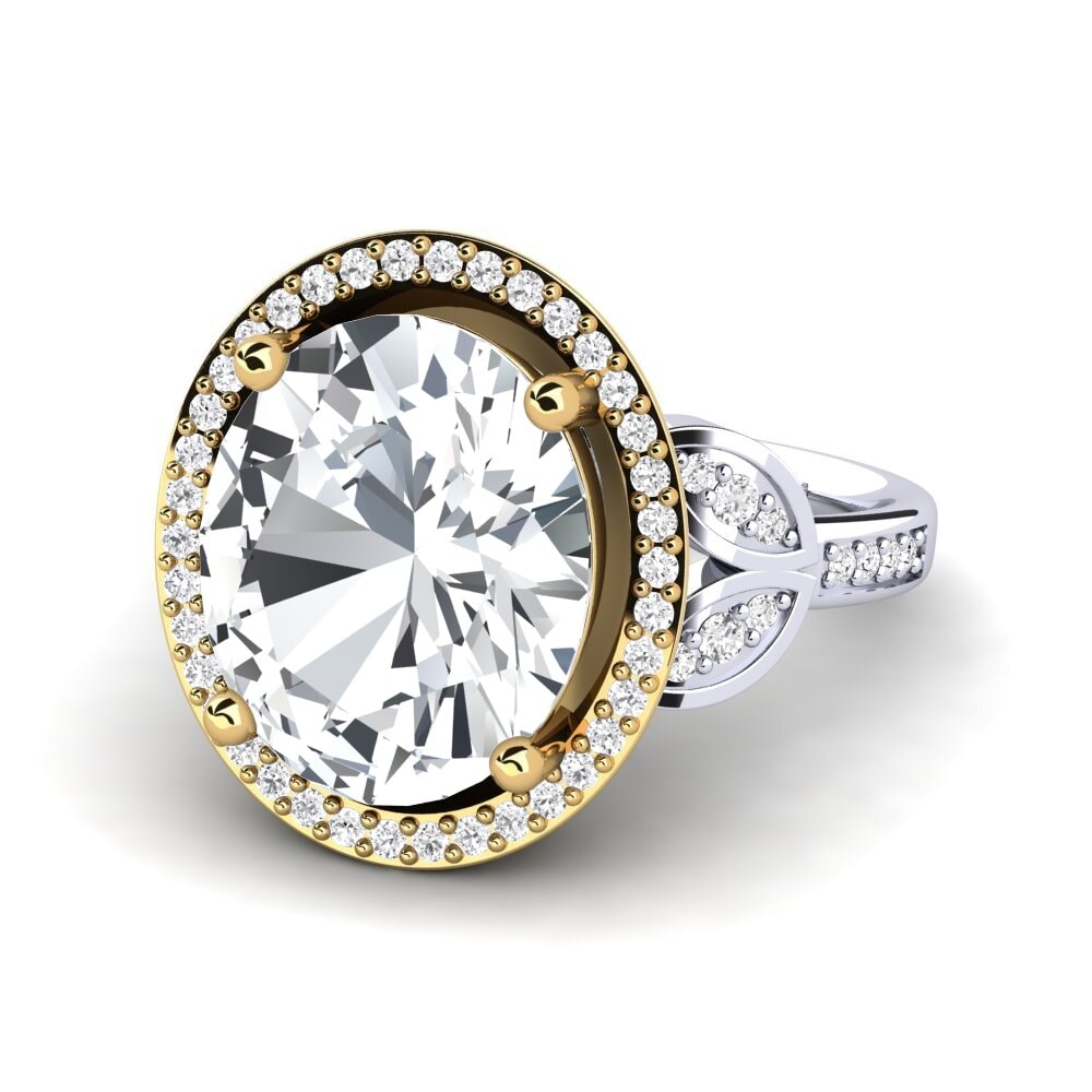 14k Oro Blanco / Amarillo Anillo Margretha