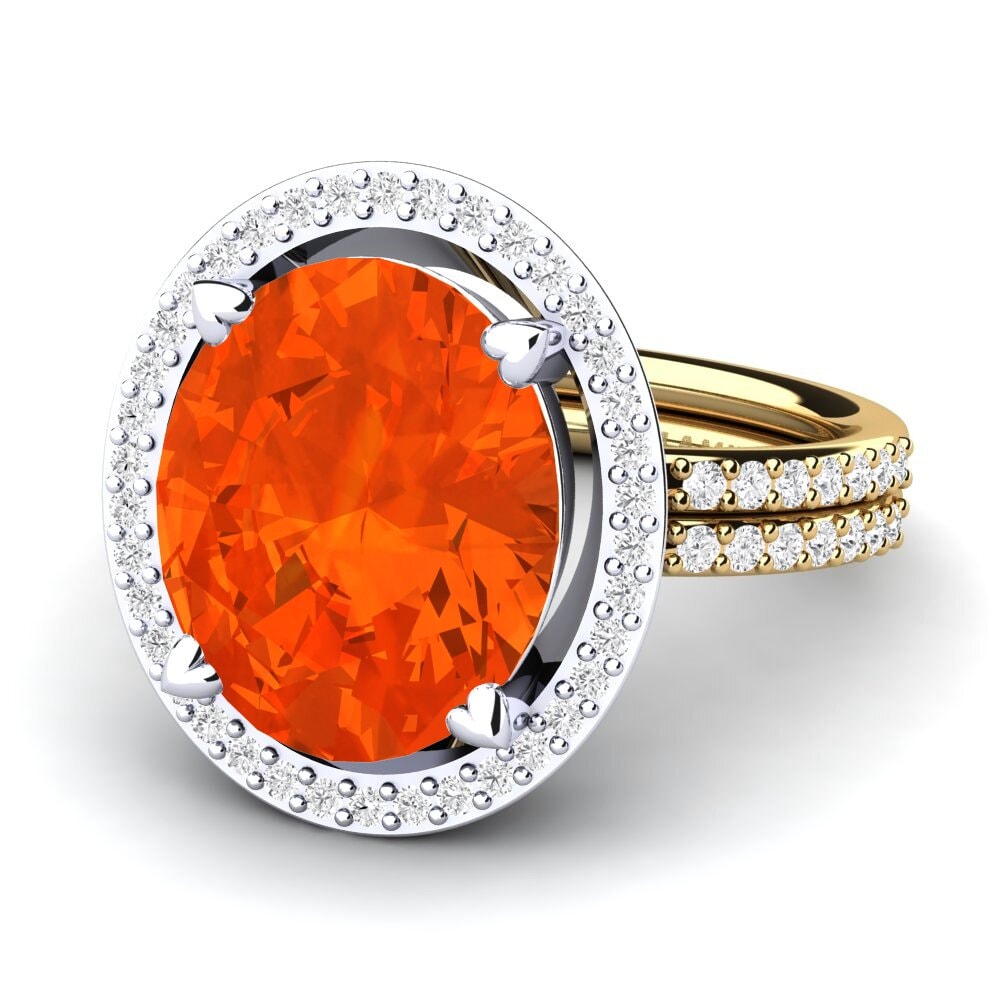14k Oro Blanco / Amarillo Anillo Margrie