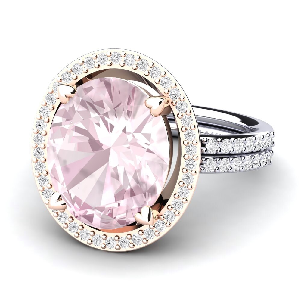14ct Rose & White Gold Kunzite Ring Margrie