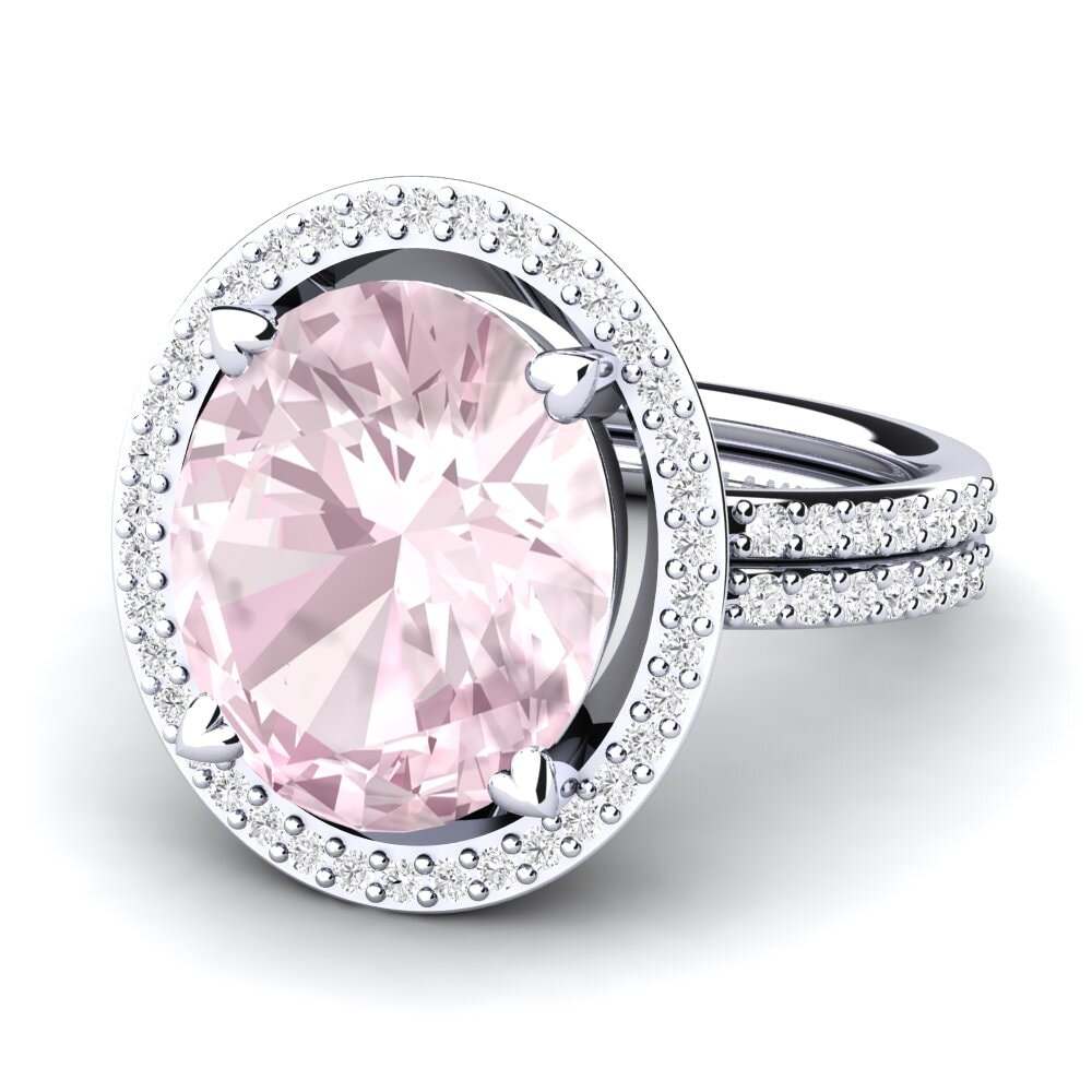 White Silver Kunzite Ring Margrie
