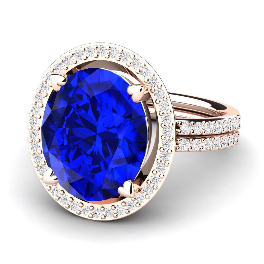 9k Rose Gold Sapphire (Lab Created) Ring Margrie