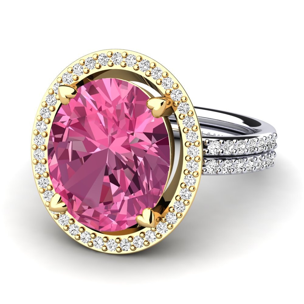 14ct Yellow / White Gold Pink Tourmaline Ring Margrie