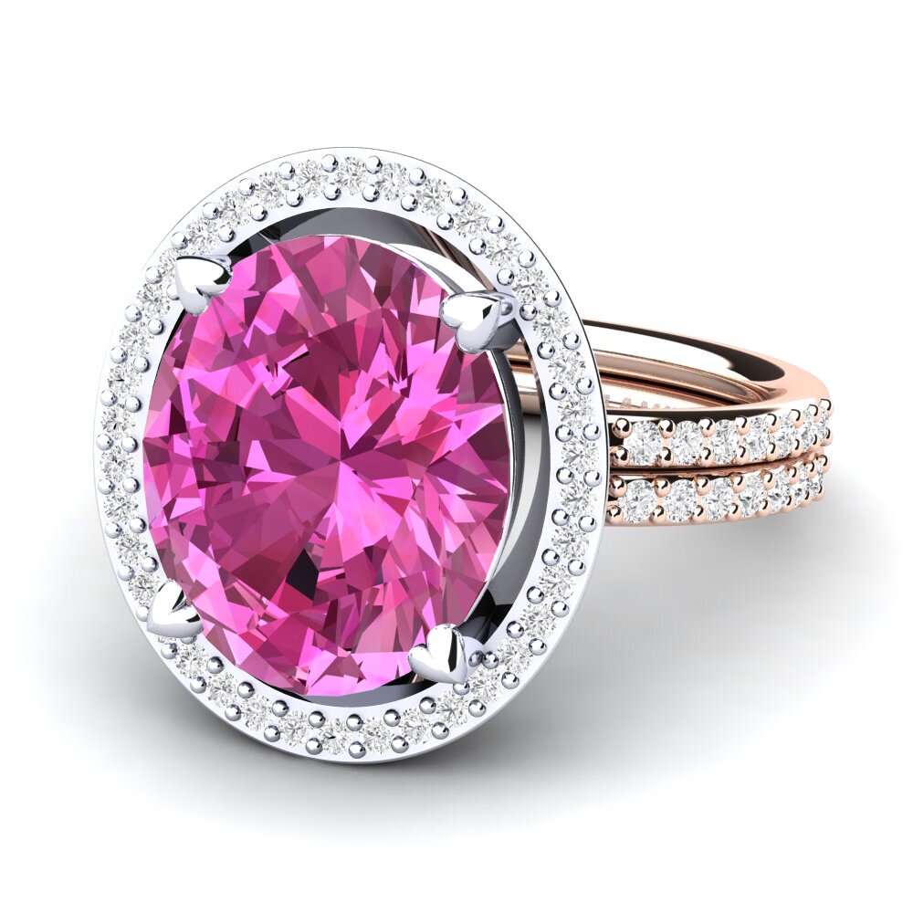 14k White & Rose Gold Pink Topaz Ring Margrie