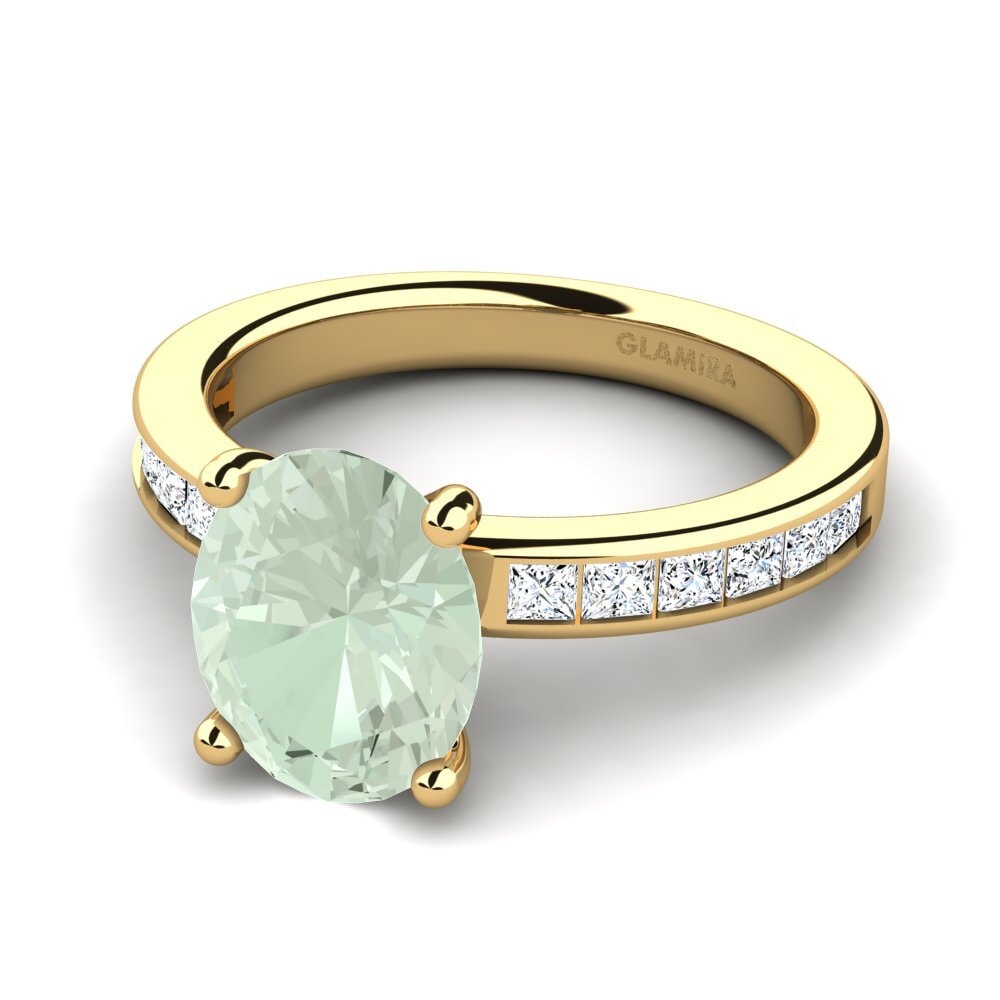Green Amethyst Engagement Ring Marguel