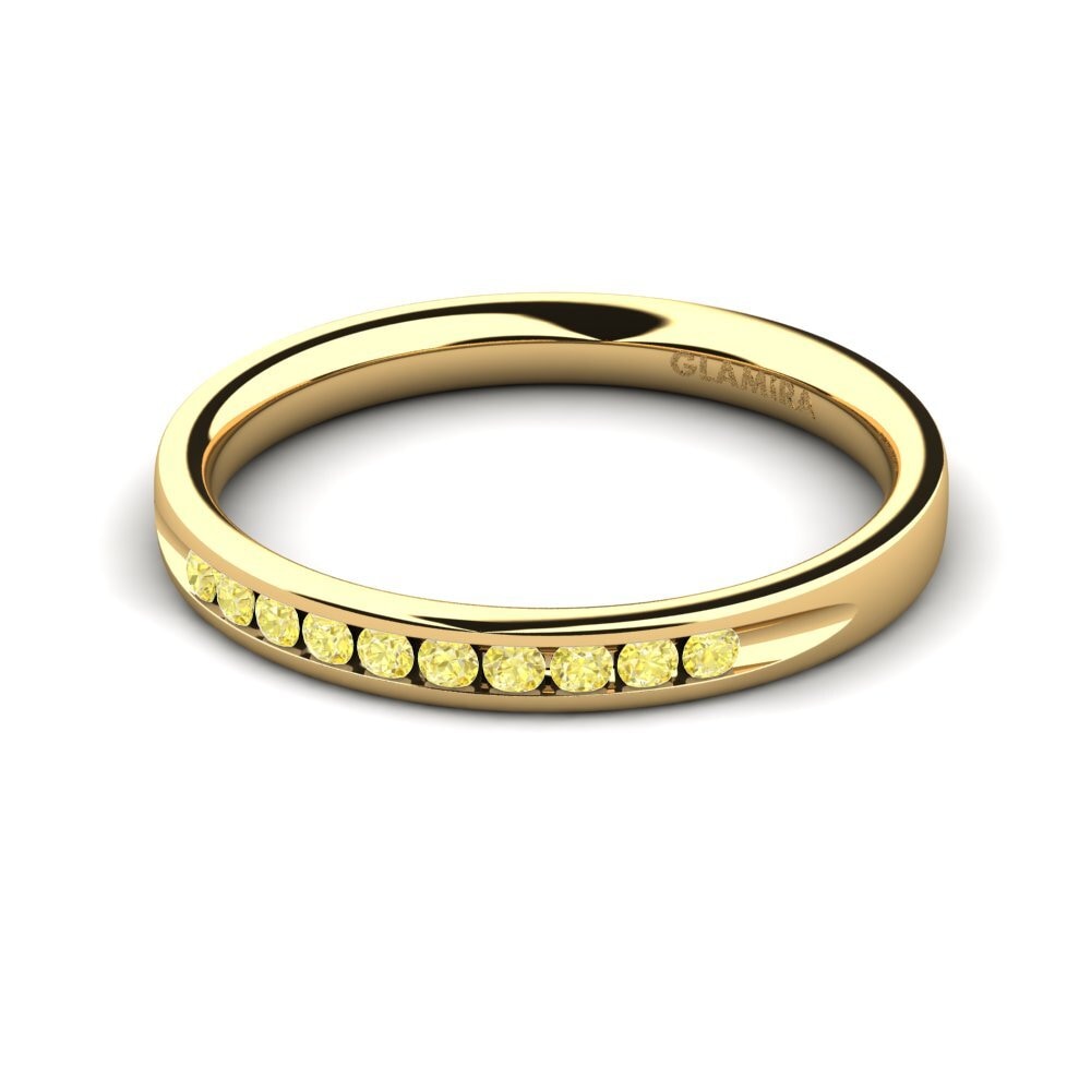14ct Yellow Gold Yellow Sapphire Ring Marguerita