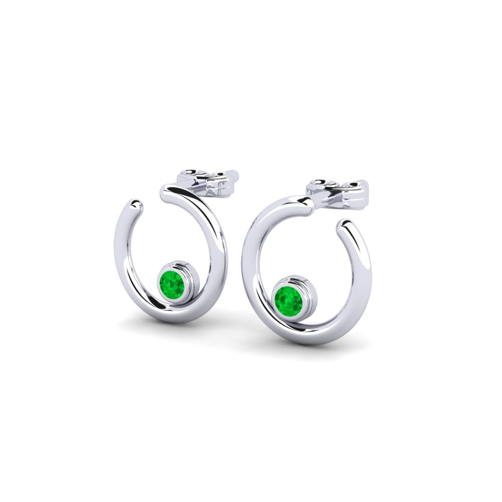 9K White Gold Emerald Earring Marian