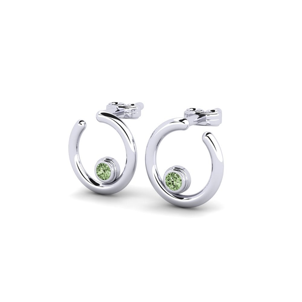 Oro Bianco 585 Diamante Verde Orecchino da donna Marian