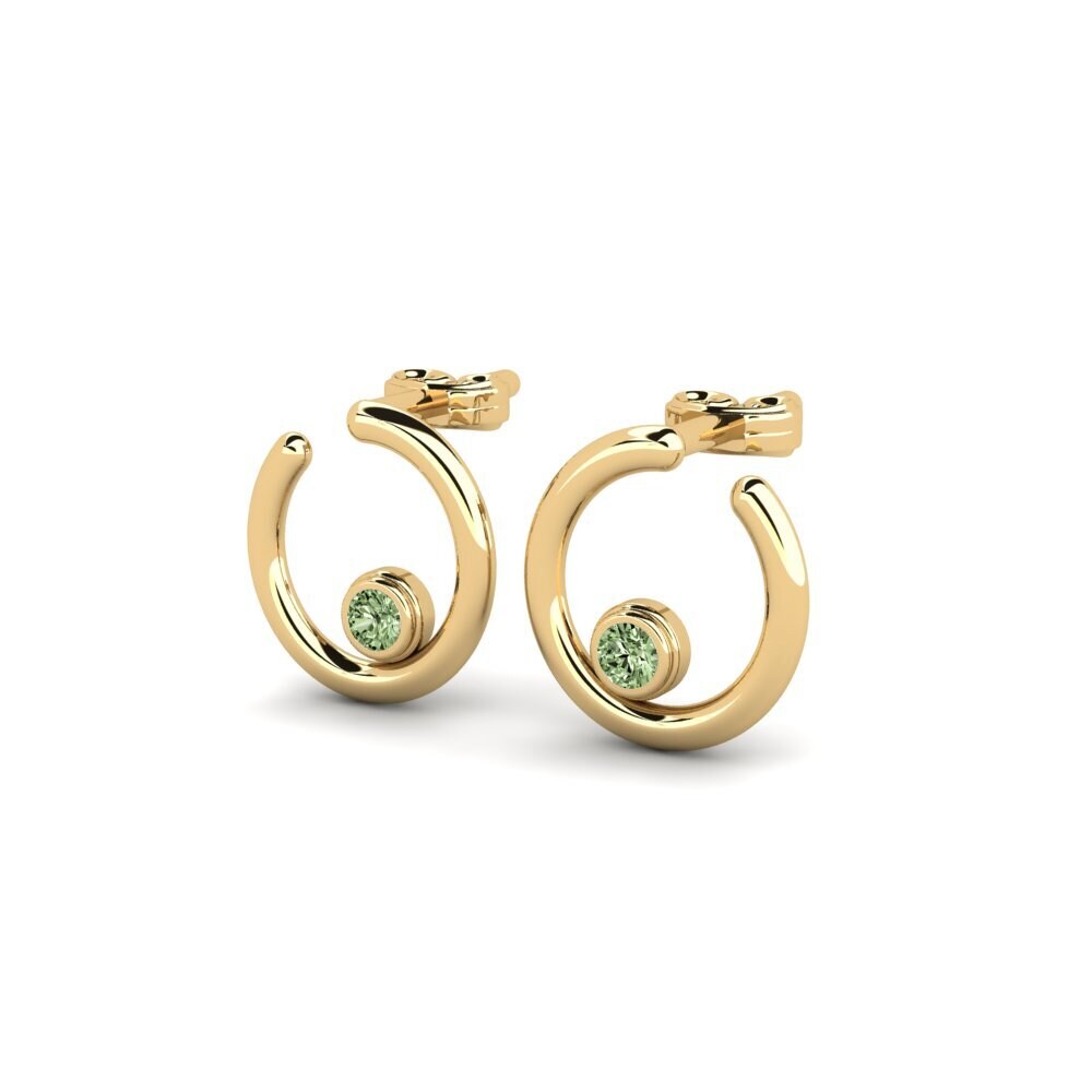 14ct Yellow Gold Green Diamond Women's Earring Marian