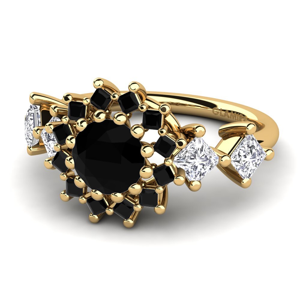 Black Diamond Engagement Ring Marica