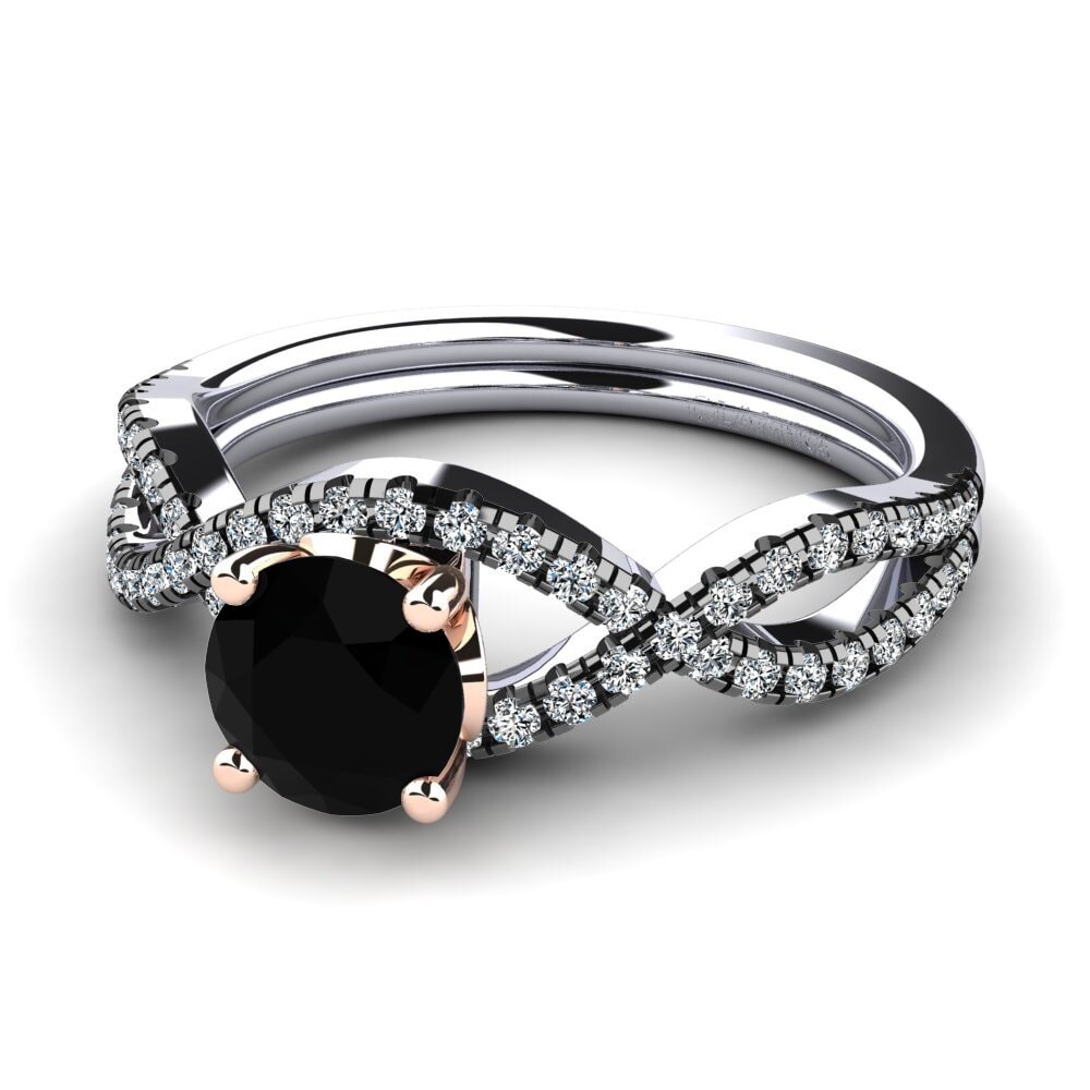 Black Diamond Engagement Ring Mariel 0.8 crt