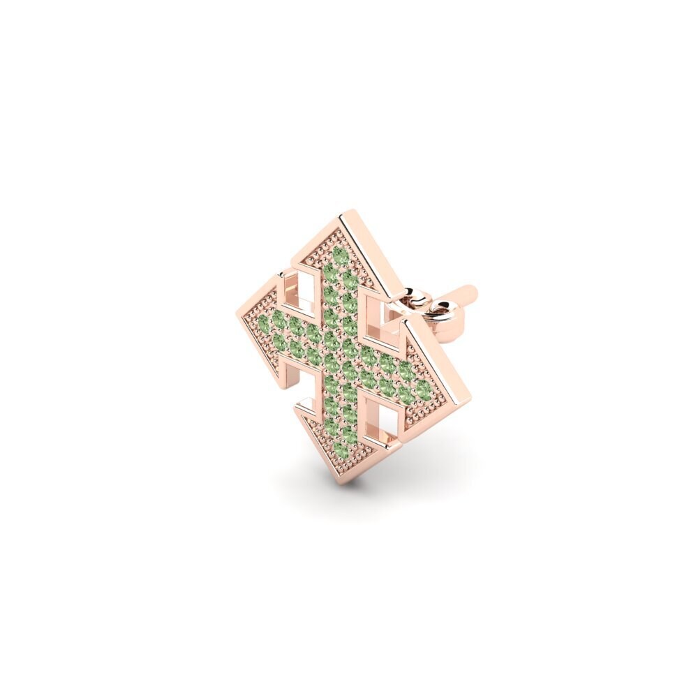 9k Oro Rosa Diamante Verde Pendiente para hombre Marikon