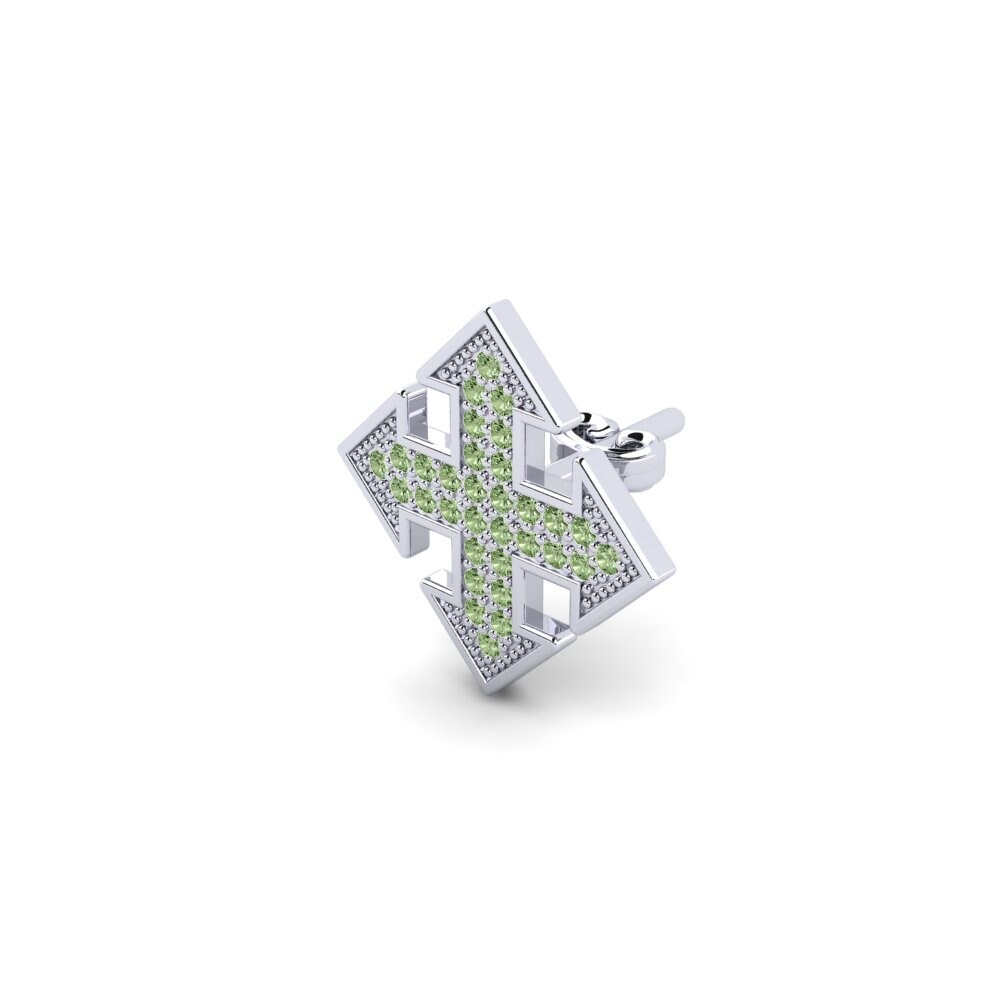 925 Sølv Grøn Diamant Herre øreringe Marikon