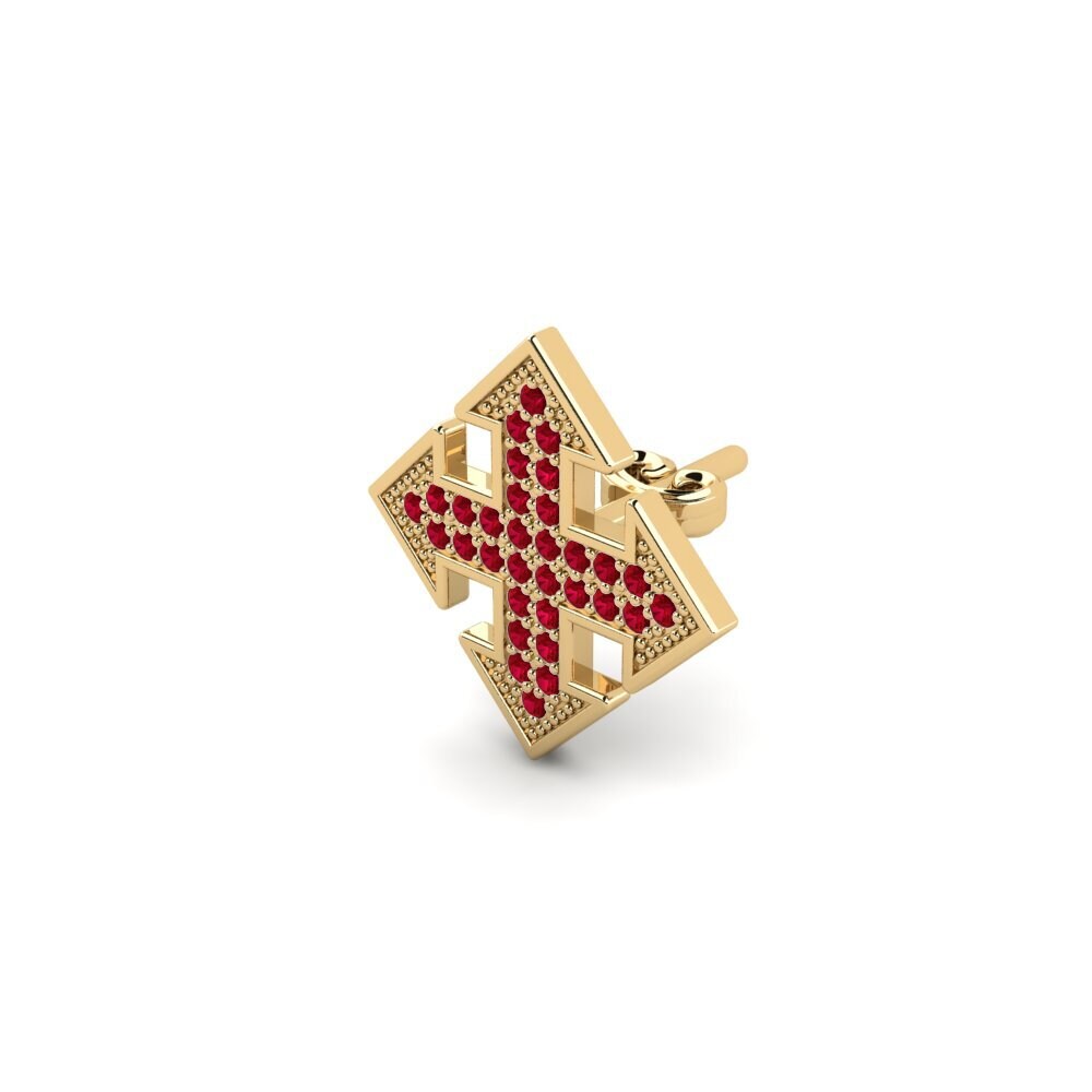 Red Zirconia Men's Earring Marikon