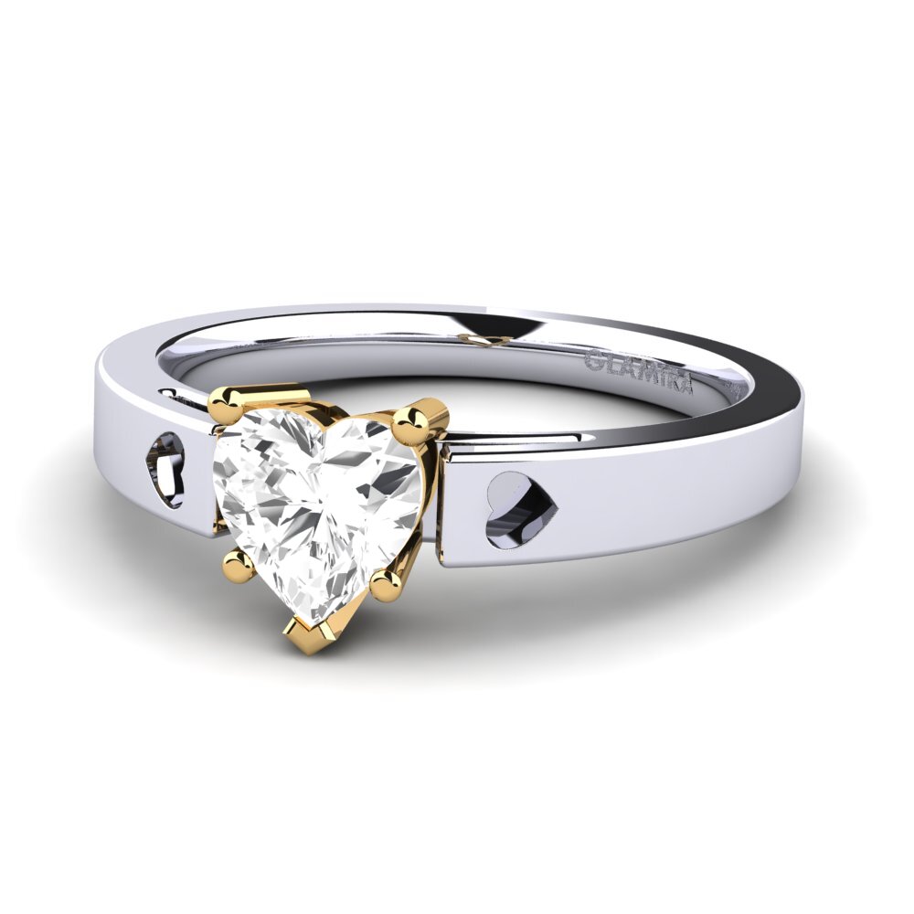 14ct White & Yellow Gold White sapphire Women's Ring Marilyn