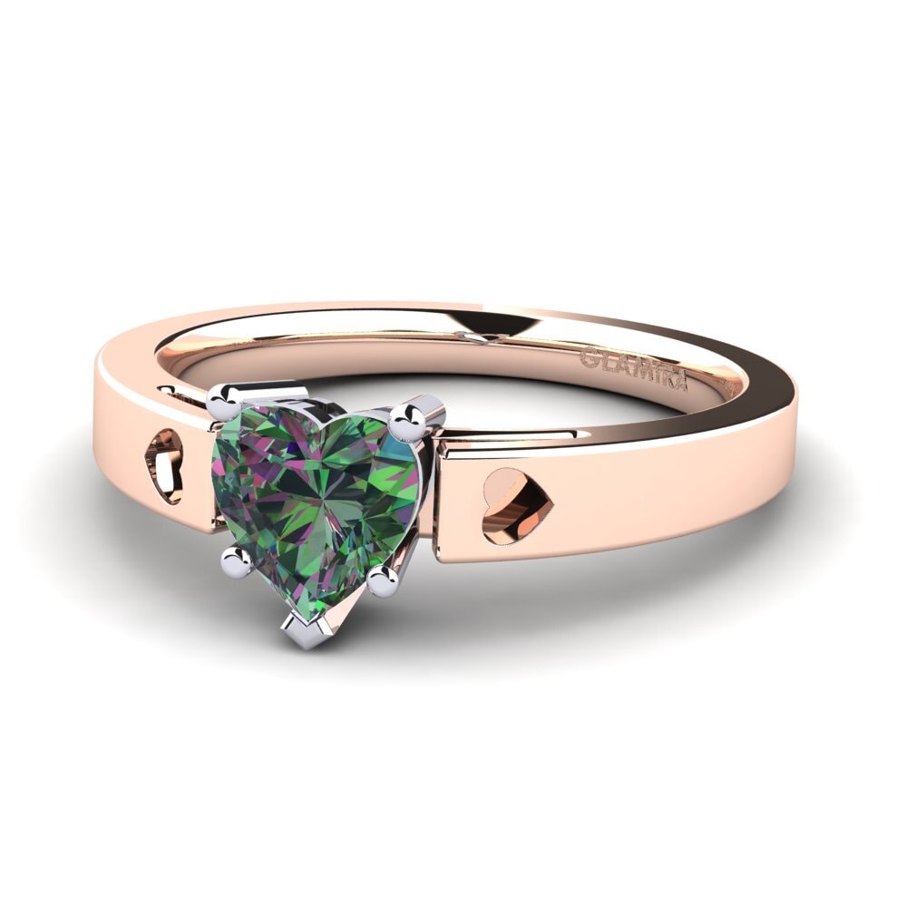 9ct Rose & White Gold Mystic Topaz Women's Ring Marilyn