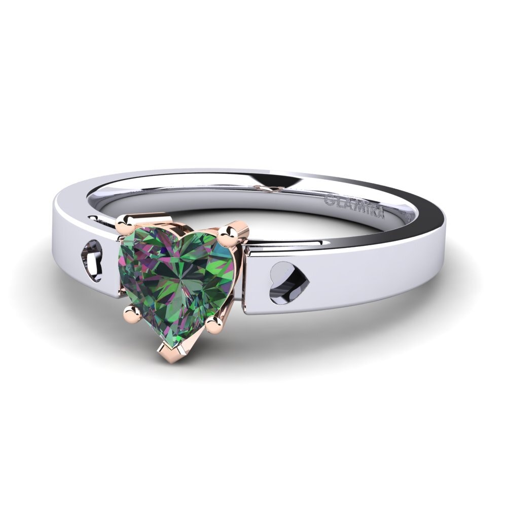 18ct White & Rose Gold Mystic Topaz Women's Ring Marilyn