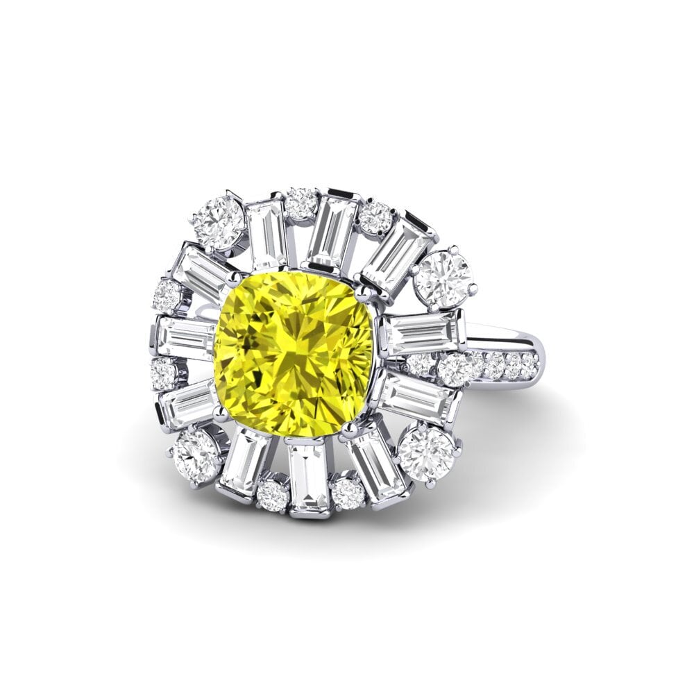 14k Oro Blanco Anillo de compromiso Marilyne