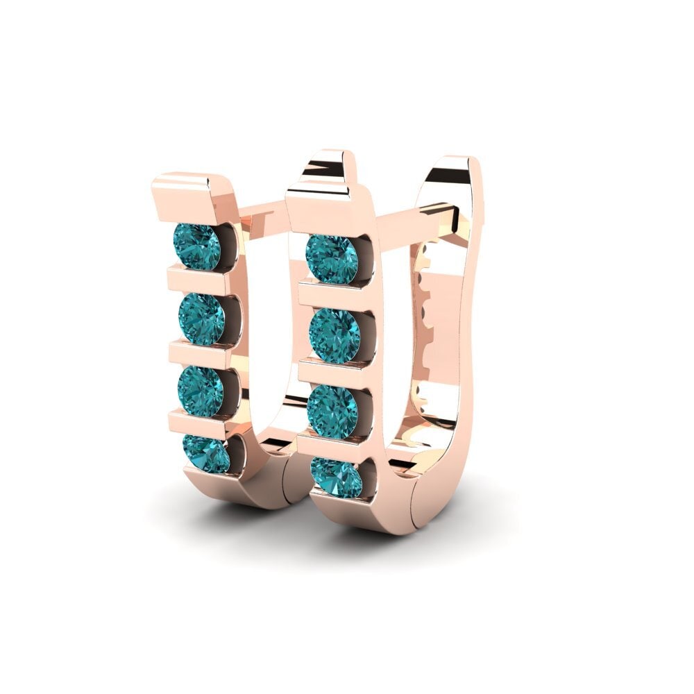 Oro Rosso 750 Diamante Blu Orecchino da donna Mariutz
