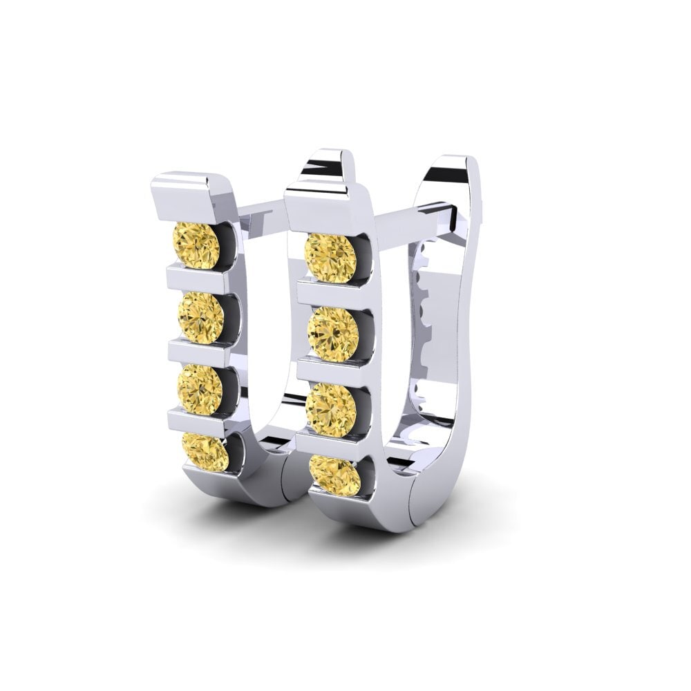 950 Platinum Yellow Diamond Women's Earring Mariutz
