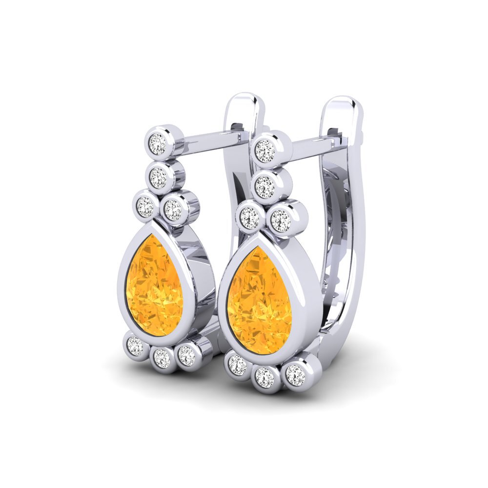 Pear Citrine Women's Earring Mariya