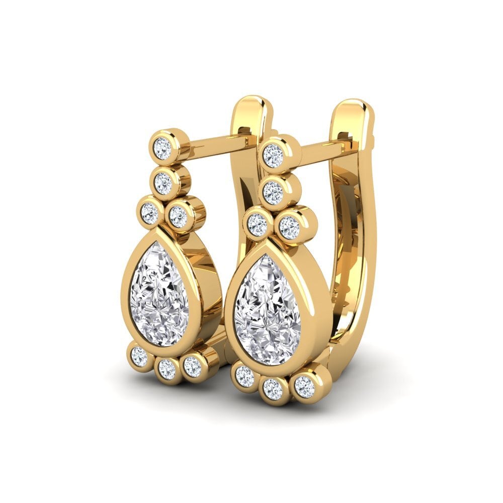 14k Oro Amarillo Pera Pendiente de mujer Mariya