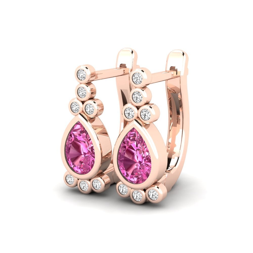 14k Oro Rosa Topacio Rosa Pendiente de mujer Mariya