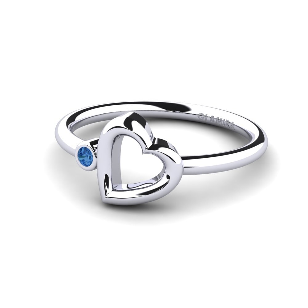 Zircônia azul escuro Anel Mark
