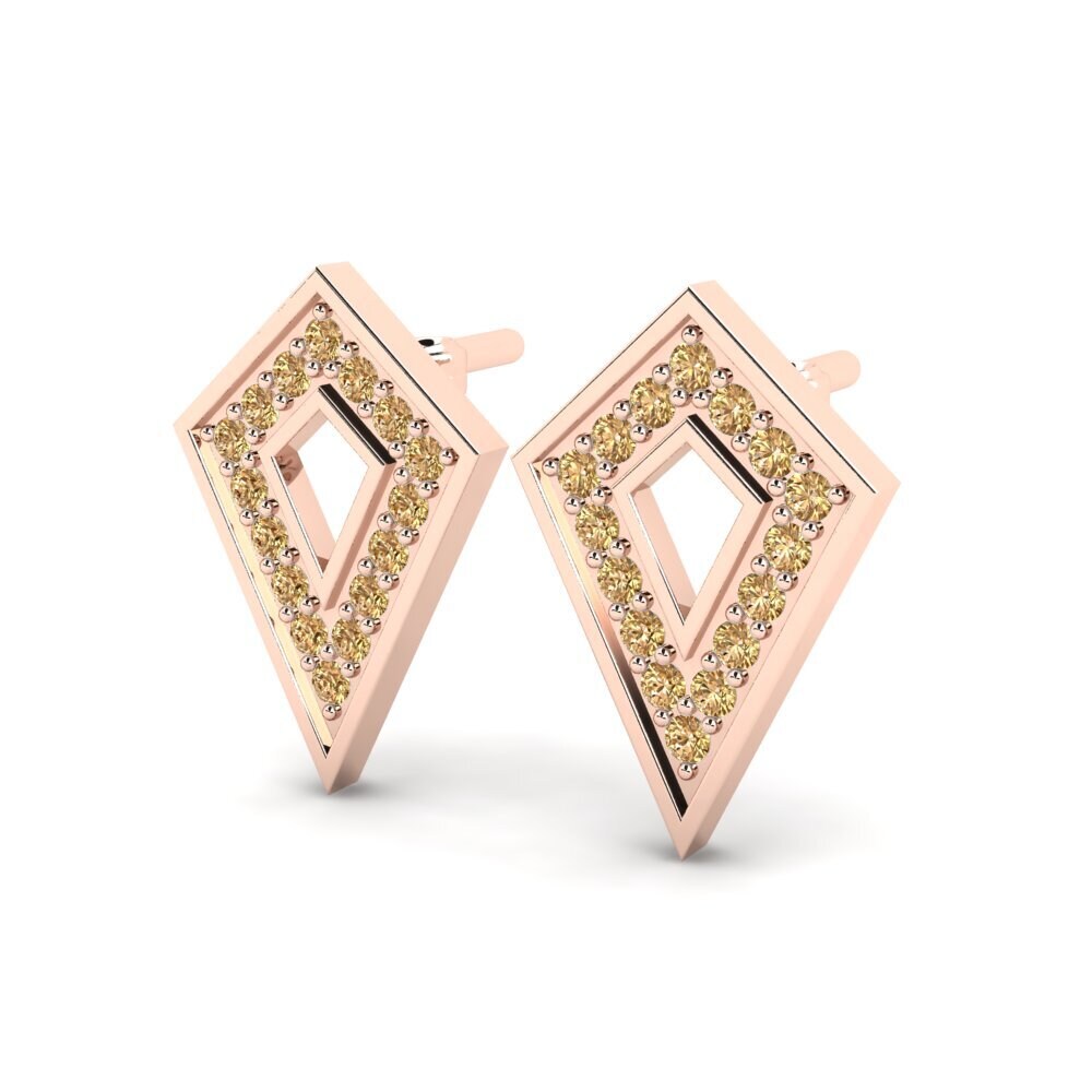 Oro Rosso 750 Diamante Marrone Orecchino da donna Markita