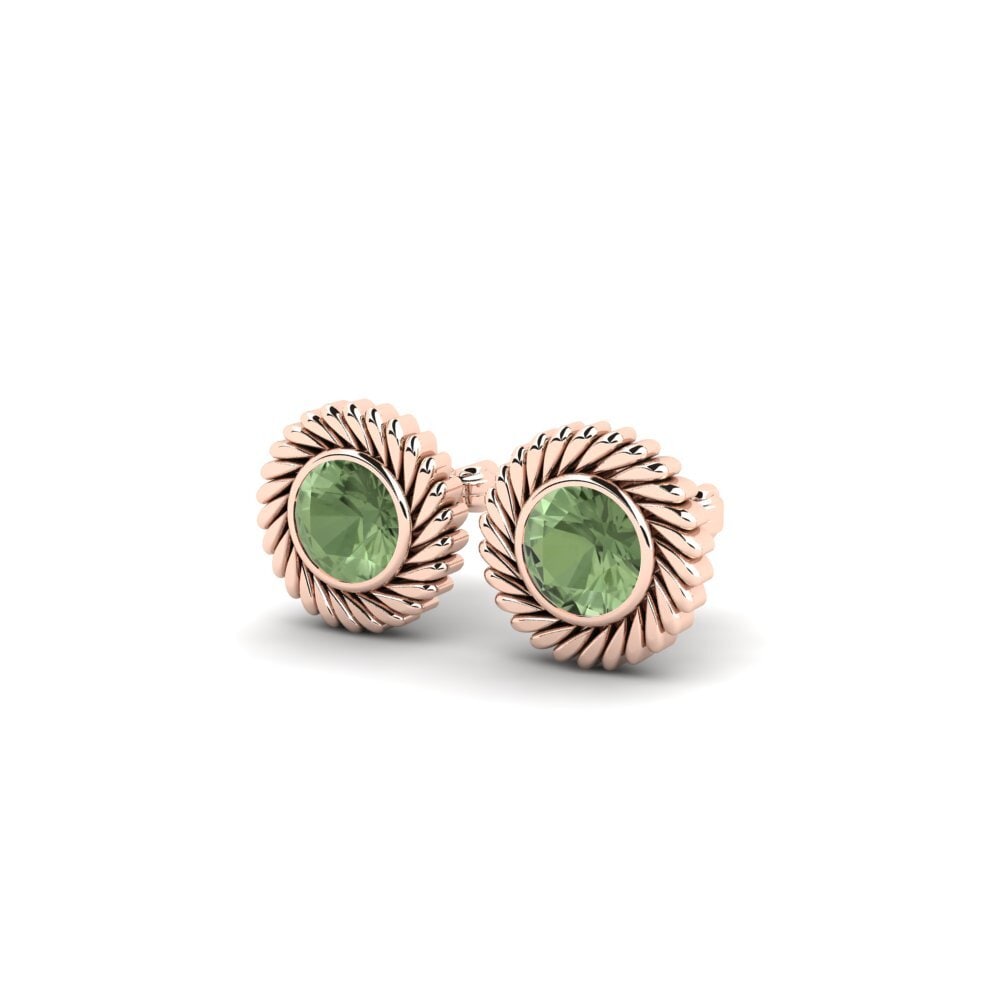 Oro Rosso 585 Zaffiro Verde Orecchino da donna Marleny