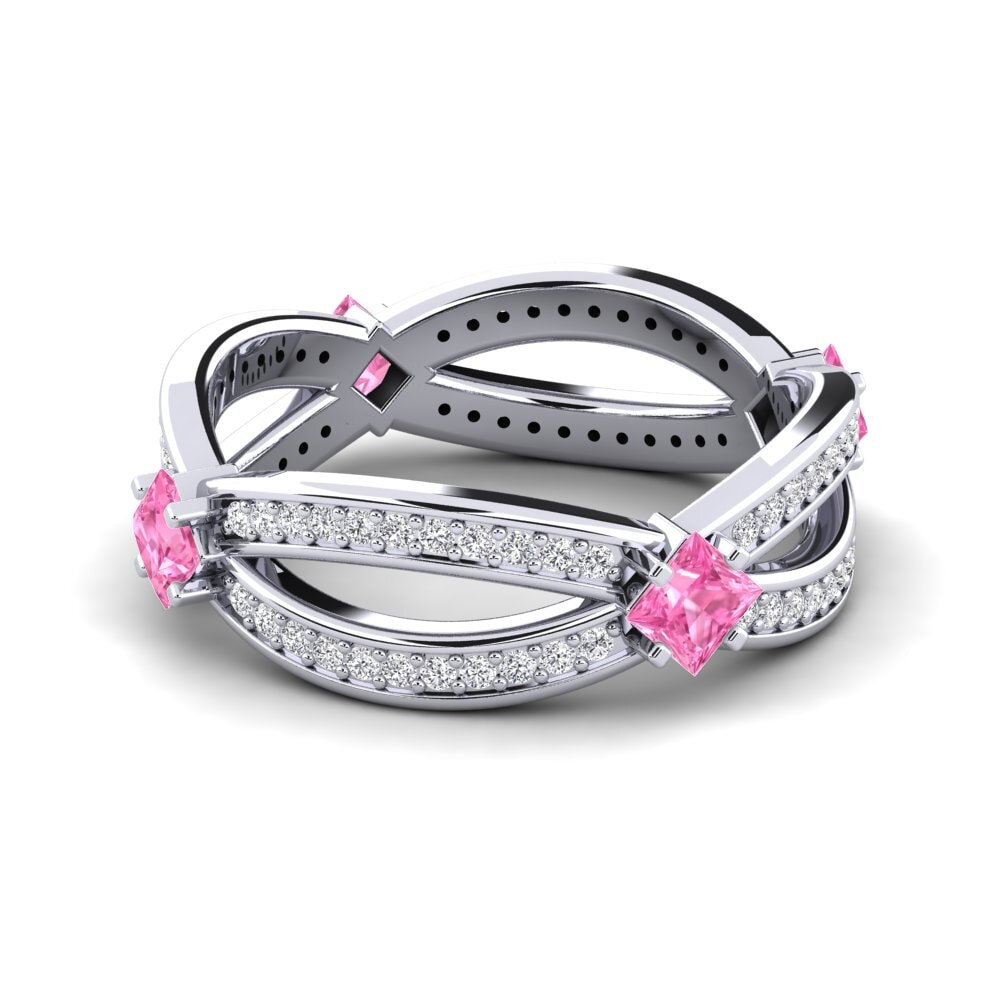 Princesa Zafiro Rosado Anillo Marline