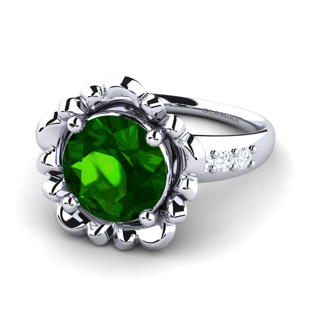950 Platinum Green Tourmaline Ring Marnie