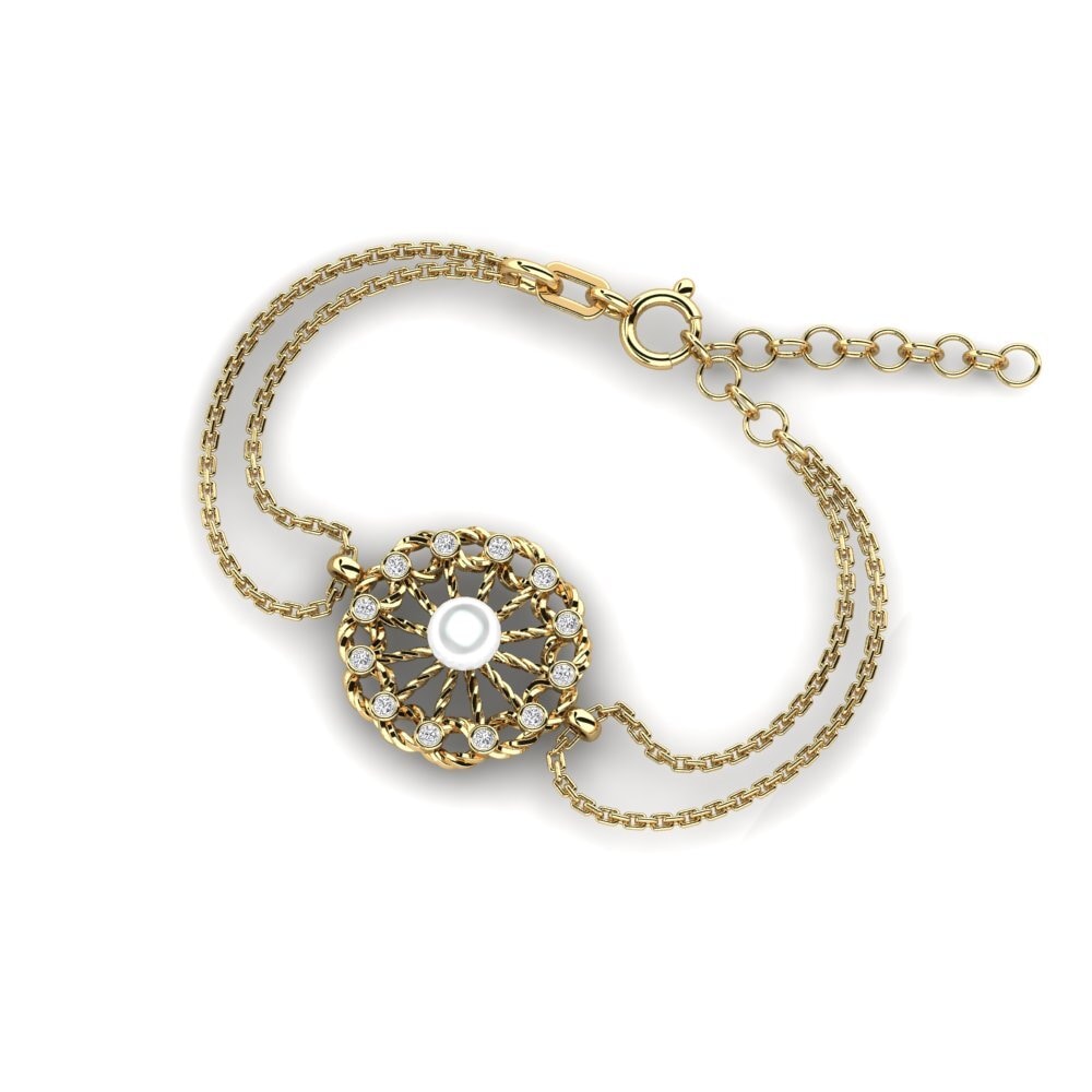18k Oro Amarillo Diamante cultivado en laboratorio Pulsera de Mujer Marronnier